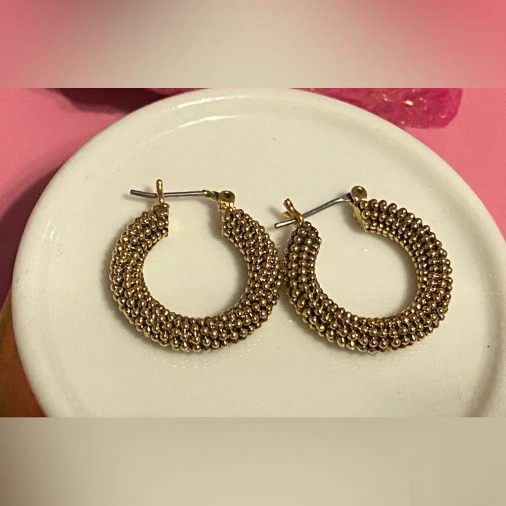 Creoles Weaving Pierced Earrings #9021